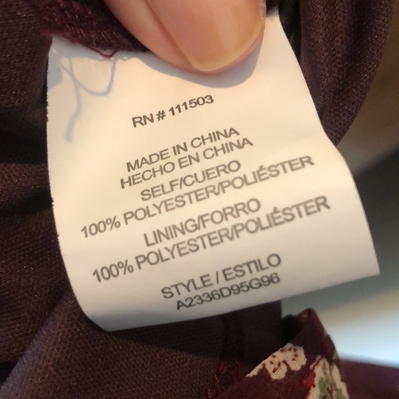 As U Wish Floral Long Sleeve Dress - Burgundy - Picture 8 of 8